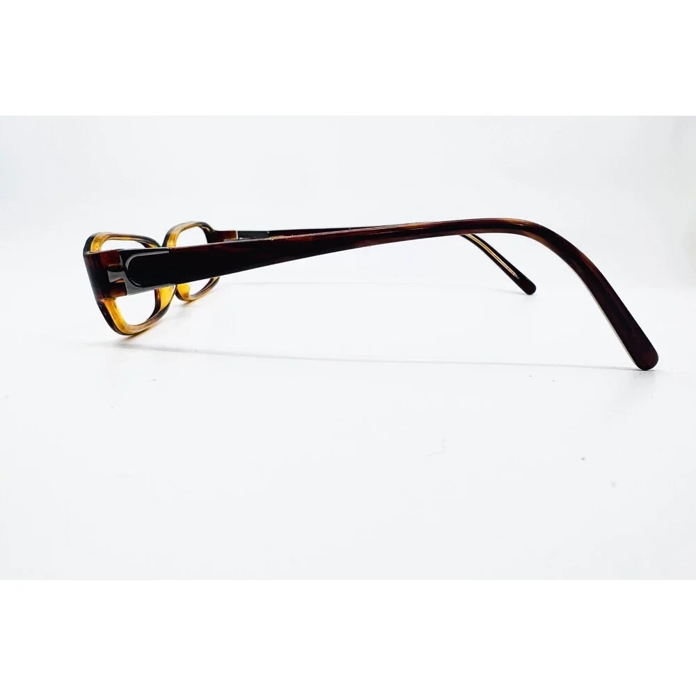 Bulova Turin Eyeglasses Womens Amber Gunmetal Rectangle Frames 51-16-135 41459